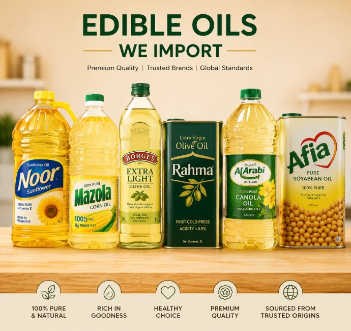 Imported edible oils and coconut oil wholesale supply